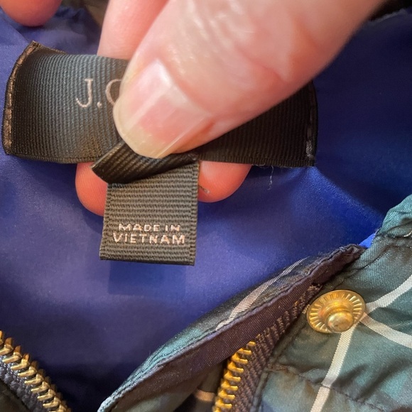 J. Crew Puffer Vest Women's Size S Quilted Stewart Tartan Plaid Pockets Full Zip - Picture 8 of 11